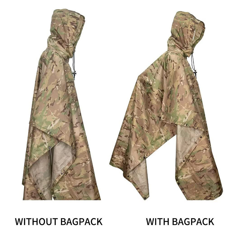 3 in 1 Raincoat Backpack Rain  - Camping Rain Poncho 评论和价格